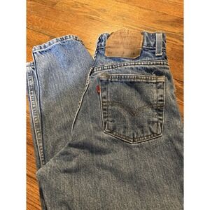 VTG Levi 90s 551 Medium Wash Relaxed Fit Tapered Leg Denim Jeans Women 8 USA